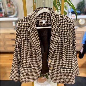 Joan Rivers Black and Cream Houndstooth Jacket